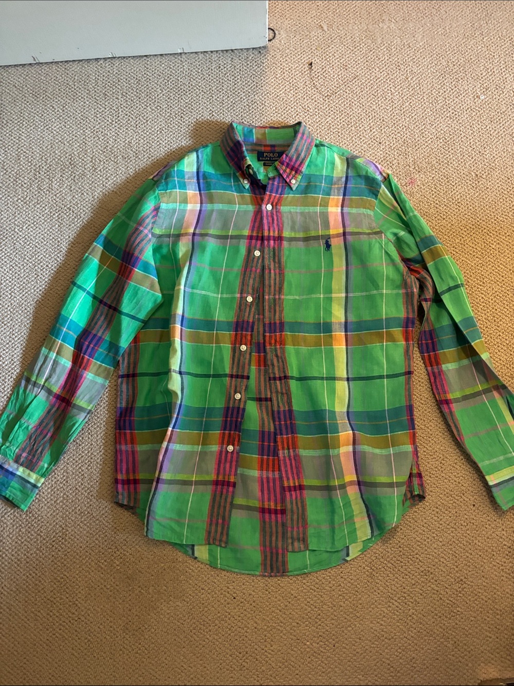 Polo by Ralph Lauren Green Multicolor Plaid Button-Down Shirt